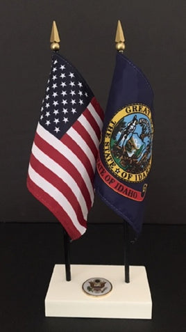 Executive Idaho  and US Flag Desk Set