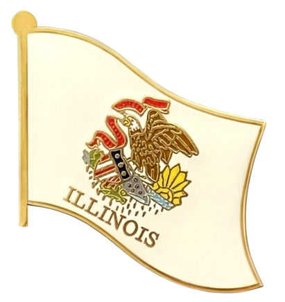 Illinois State Flag Single Pin