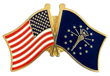 Indiana Double Flag Pin