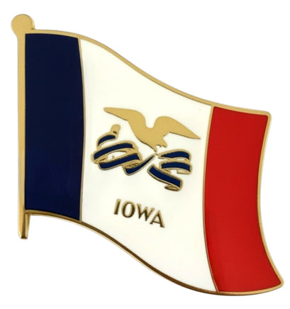 Iowa Single State Flag Pin