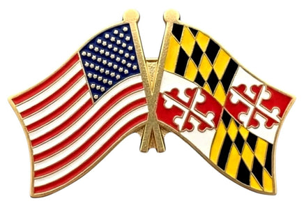 Maryland state double flag pin