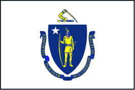 Massachusetts Polyester State Flag - 3'x5'