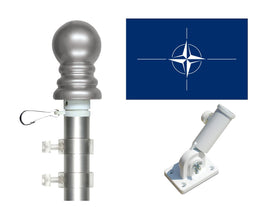 3'x5' NATO Polyester Flag with 6' Spinner Pole Display Set