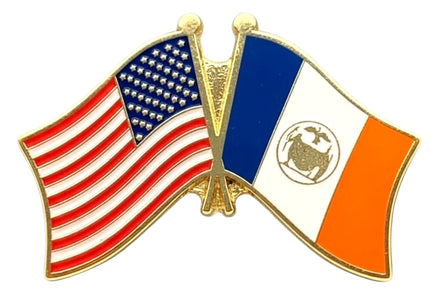 New York City Double Flag Pin