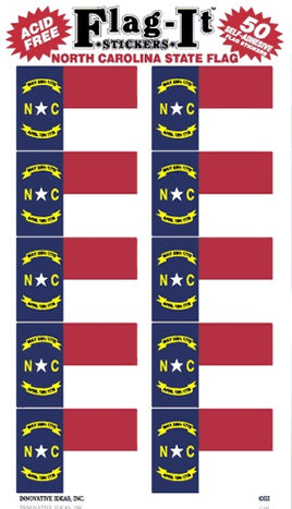 North Carolina Flag Stickers - 50 per pack