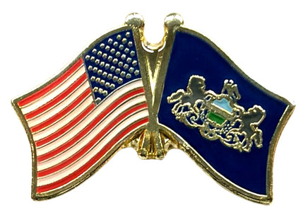 Pennsylvania State Double Flag Pin