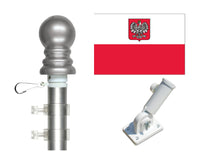 Poland flag with eagle and spinner pole kit