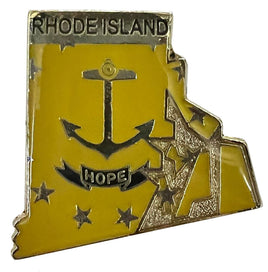 Rhode Island State Lapel Pin - Map Shape (Updated Version)