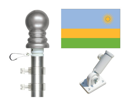 Rwanda flag and spinner pole