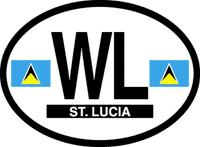 Saint Lucia Oval Flag-It Decal