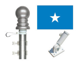 3'x5' Somalia Polyester Flag with 6' Spinner Pole Display Set
