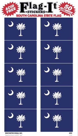 South Carolina Flag Stickers - 50 per pack