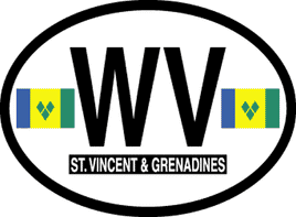 St. Vincent and the Grenadines Reflective Oval Decal