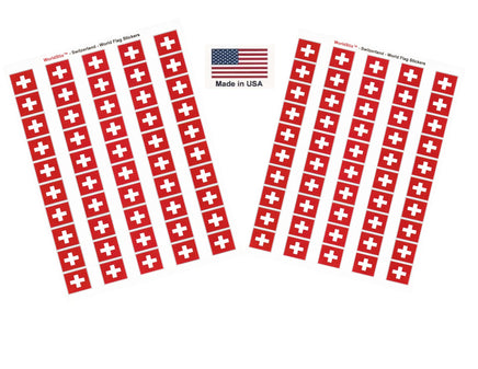 Switzerland World Flag Sheet Stickers