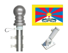 3'x5' Tibet Polyester Flag with 6' Spinner Pole Display Set
