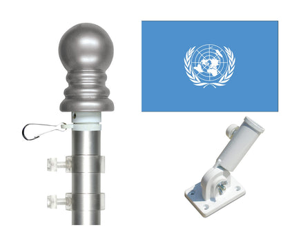 United Nations flag and spinner pole