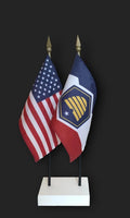 State and USA Flag Desk Set