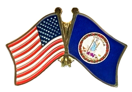Virginia Double Flag Pin