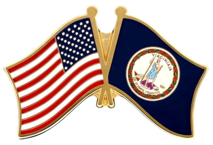 Virginia state double flag pin