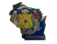 State Map Shape Pins Flag Background