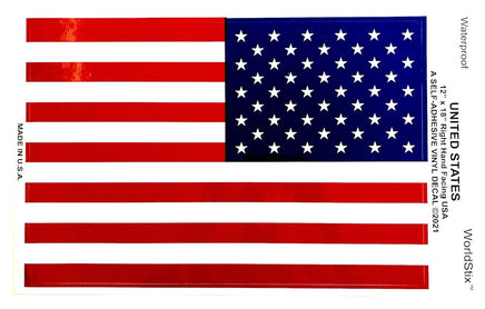 American Flag Vinyl Decal 12x18 Right Hand