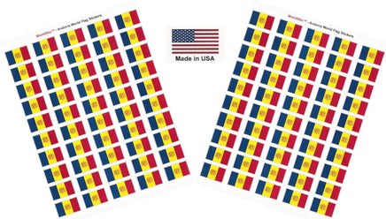 Andorra flag sheet stickers