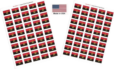 Angola flag sheet stickers