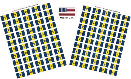 Barbados flag sheet stickers