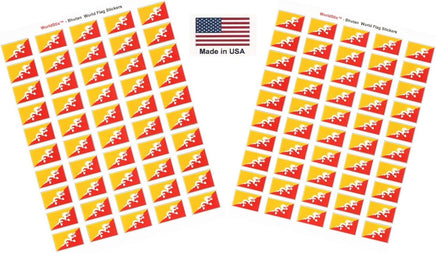 Bhutan flag sheet stickers