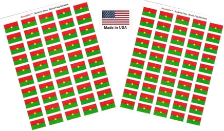 Burkina Faso flag sheet stickers