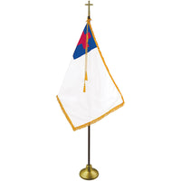 Christian indoor flag set with cross ornament