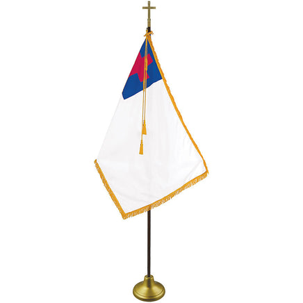 Christian indoor flag set with cross ornament