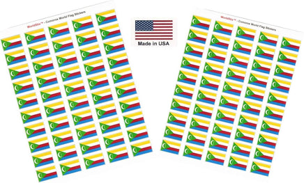 Comoros flag sheet stickers