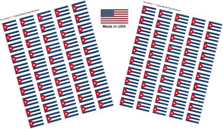 Cuba flag sheet stickers