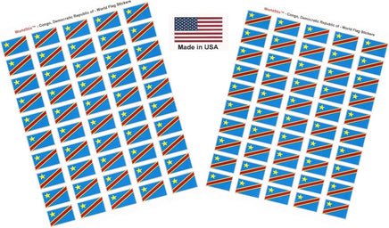 Democratic Republic of Congo flag sheet stickers