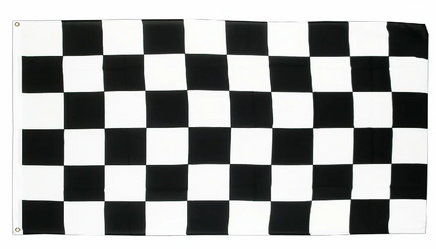 black checkered flag