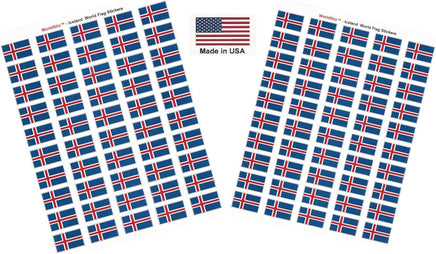 Iceland flag sheet stickers