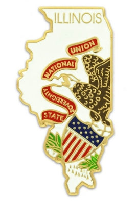 Illinois State Lapel Pin - Map Shape (Updated Version)