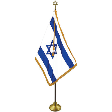 Israel indoor flag set with Star of David ornament
