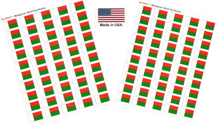 Madagascar flag sheet stickers