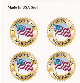 Made in USA Flag Seal Sheet Stickers