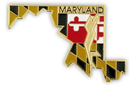 Maryland State Lapel Pin - Map Shape (Updated Version)