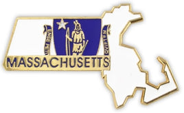 Massachusetts State Lapel Pin - Map Shape (Updated Version)