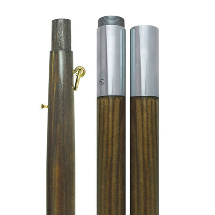 Oak indoor flag pole with chrome joint