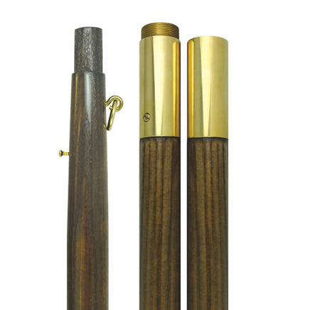 Oak indoor flag pole with brass joint