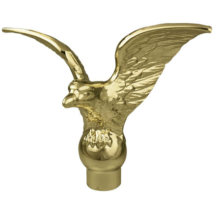Brass-plated metal eagle flagpole ornament