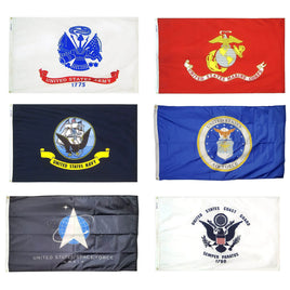 Military Flag Set - 1 of each Military Branch- 6 Flags