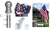 Picture of the pole, bracket, and flag.