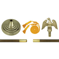 Indoor flag mounting set with eagle ornament