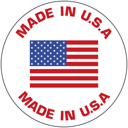 Made in USA round flag stickers